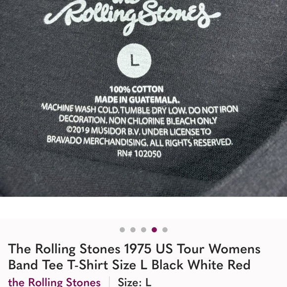 The Rolling Stones Black Tee with Red and White Logo - Picture 3 of 3
